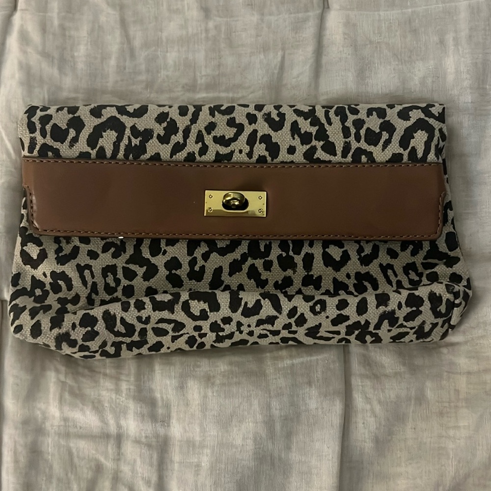 J.Crew linen/cotton clutch bag